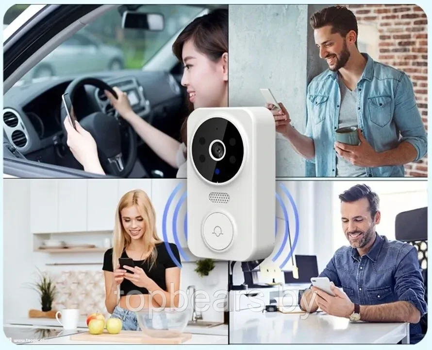 Умный беспроводной видеоглазок Mini DOORBELL Wi-Fi управление V.1.4.(датчик движения, ночное видео, - фото 10 - id-p208779739