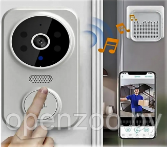 Умный беспроводной видеоглазок Mini DOORBELL Wi-Fi управление V.1.4.(датчик движения, ночное видео, - фото 1 - id-p208779812