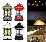 Многофункциональный подвесной походный фонарь в стиле ретро Camping Lamp Зеленый, фото 5