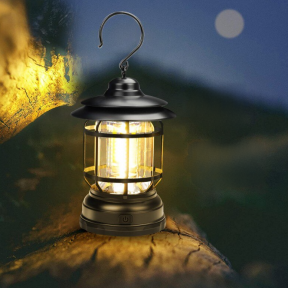 Многофункциональный подвесной походный фонарь в стиле ретро Camping Lamp Черный - фото 1 - id-p208779890