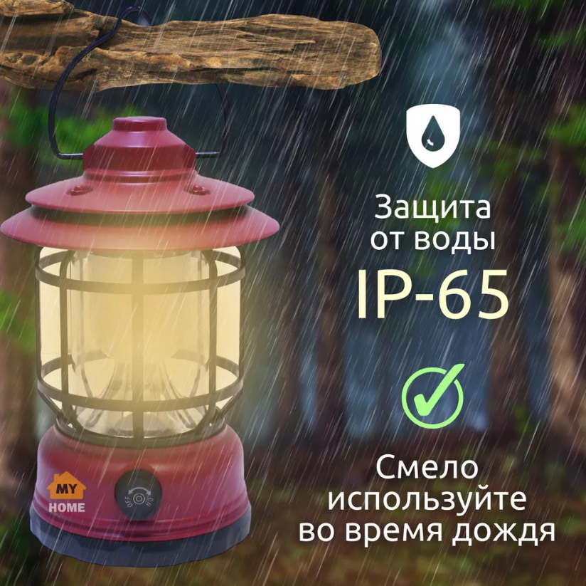 Многофункциональный подвесной походный фонарь в стиле ретро Camping Lamp Черный - фото 2 - id-p208779890