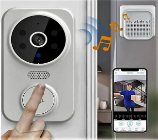 Умный беспроводной видеоглазок Mini DOORBELL Wi-Fi управление V.1.4.(датчик движения, ночное видео, - фото 1 - id-p208779911