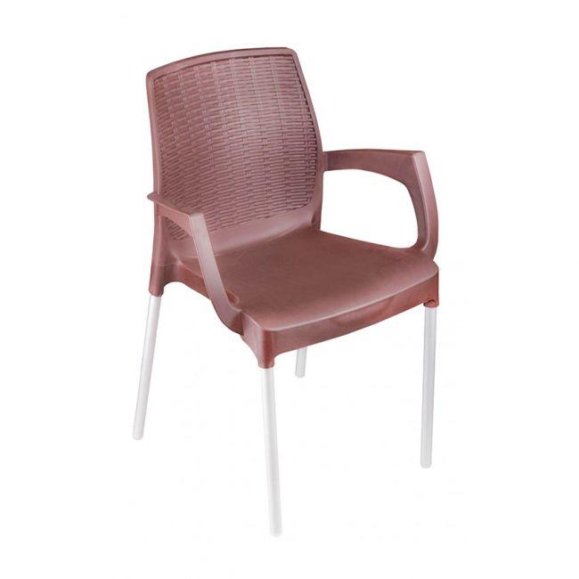 Кресло пластиковое Прованс коричневый - фото 1 - id-p208781604