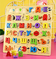 Алфавит детский сортер деревянный, 30х30см