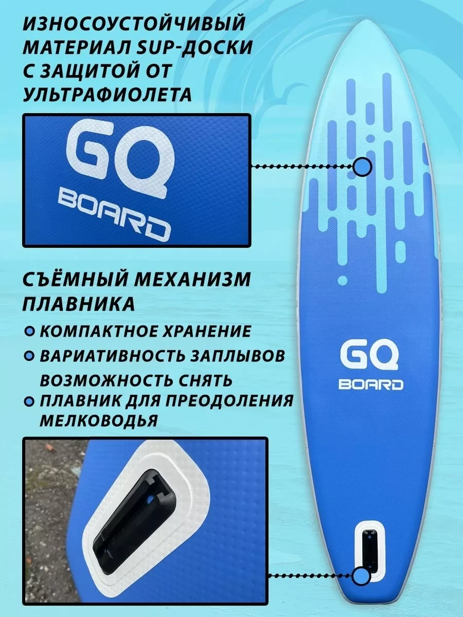 Доска SUP Board надувная (Сап Борд) GQ Coco Blue (GQ335) 11'(335см) - фото 4 - id-p208779497