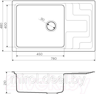 Мойка кухонная Omoikiri Mizu 78-IN - фото 3 - id-p208794638