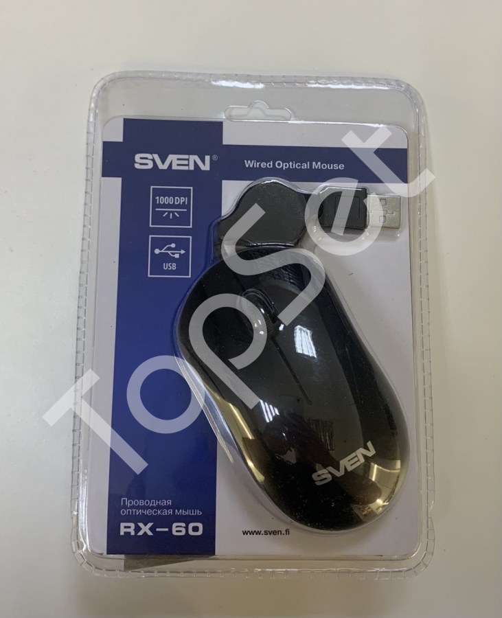 Мышь проводная Sven RX-60 Черная - фото 1 - id-p208796529