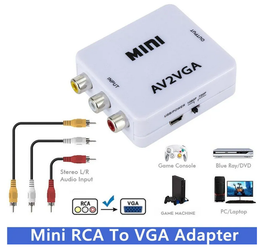 Конвертер 3xRCA (вход) - VGA (выход), для подключения монитора, ТВ-приставки, DVD-плеера - фото 6 - id-p94950903