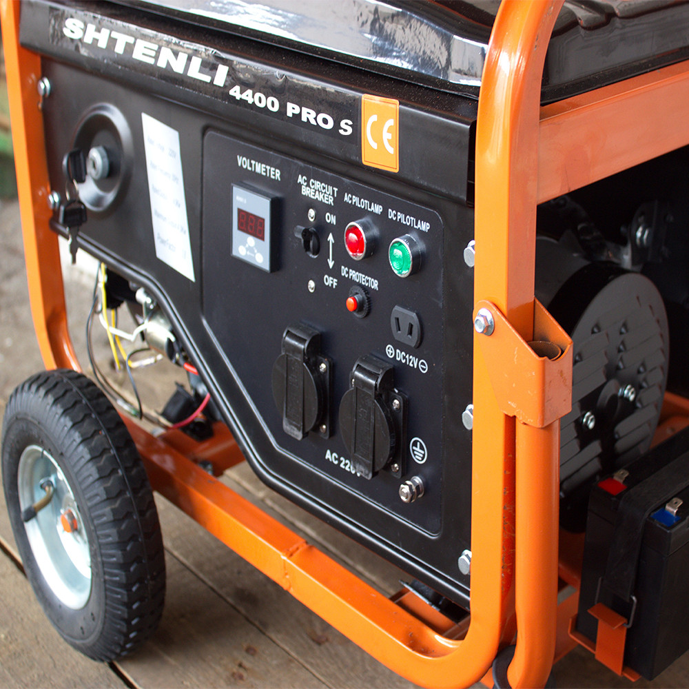 Бензиновый генератор SHTENLI PRO S 4400 4,2 КВТ, эл. стартер, колеса, ручки, выход на 8 и 12 а, экран - фото 6 - id-p208805186