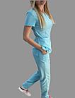 Медицинский костюм Ирис стрейч (цвет бирюзовый), фото 2