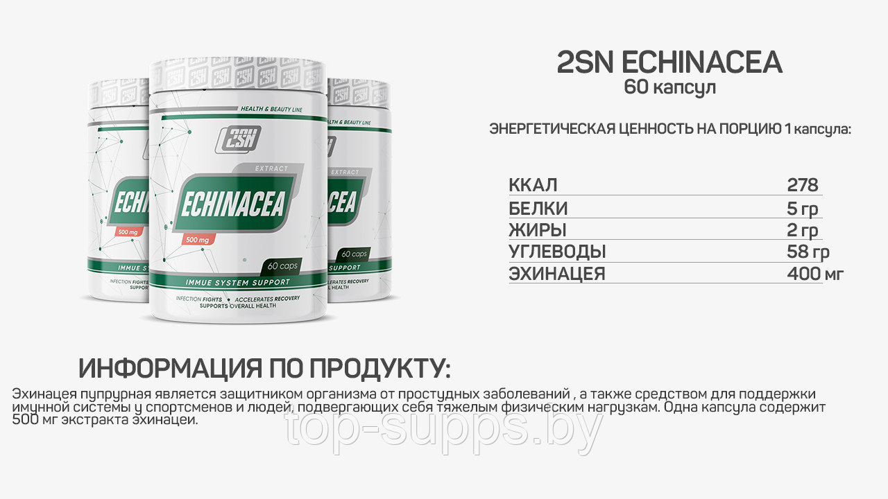 2SN Echinacea from 2SN, 500 mg (60 caps) - фото 2 - id-p208806384