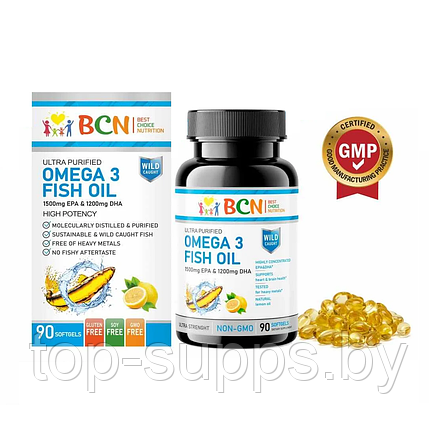 BCN Omega 3 Fish Oil from BCN, 1500EPA/1200DHA (90 caps), фото 2
