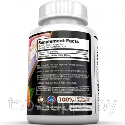 Bri Nutrition Magnesium Citrate from Bri Nutrition, 400 mg (125 caps), фото 2
