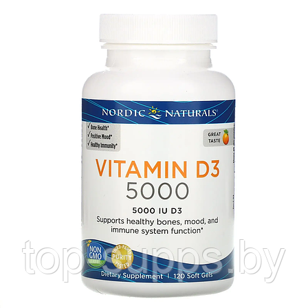 Nordic Naturals Vitamin D3 5000 IU from Nordic Naturals (120 caps), фото 2