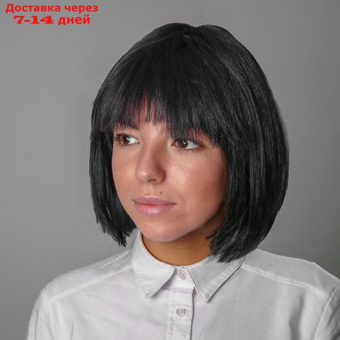 Карнавальный парик "Каре", обхват головы 56-58 см, цвет чёрный, 100 г - фото 1 - id-p208766414