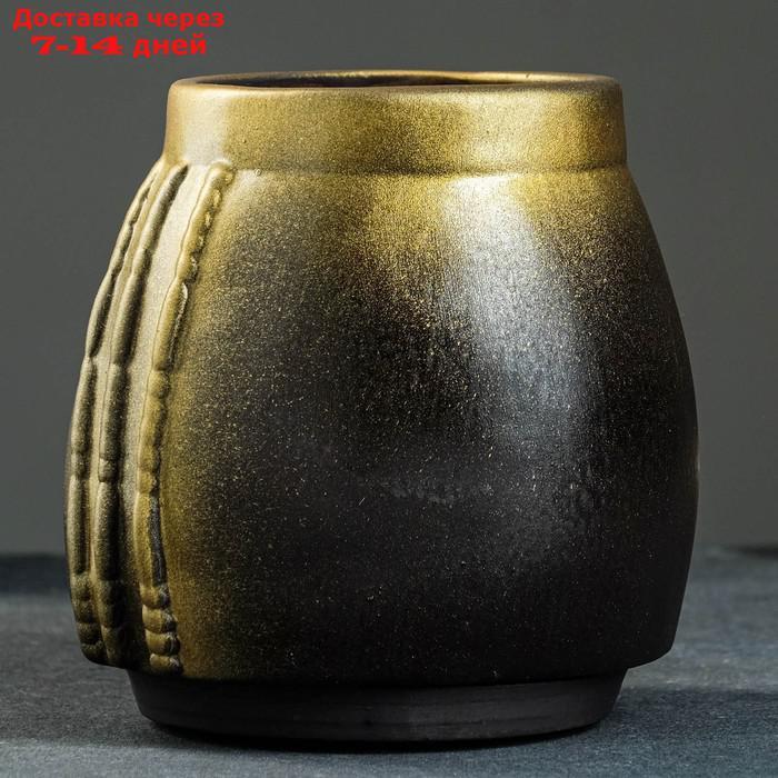 Фигурное кашпо "Клеопатра", 16×17×16 см, черный с золотом - фото 3 - id-p208766858