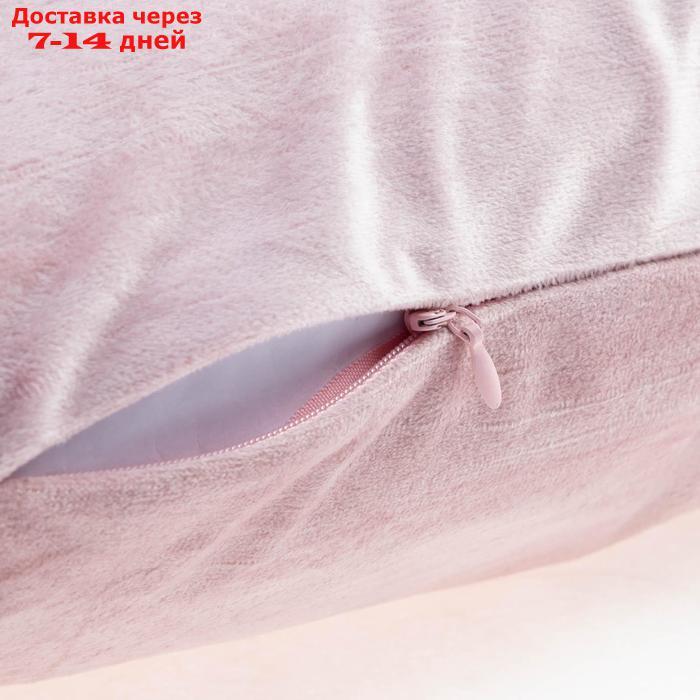 Чехол на подушку с кисточками Этель цвет розовый, 45х45 см, 100% п/э, велюр - фото 3 - id-p208768084