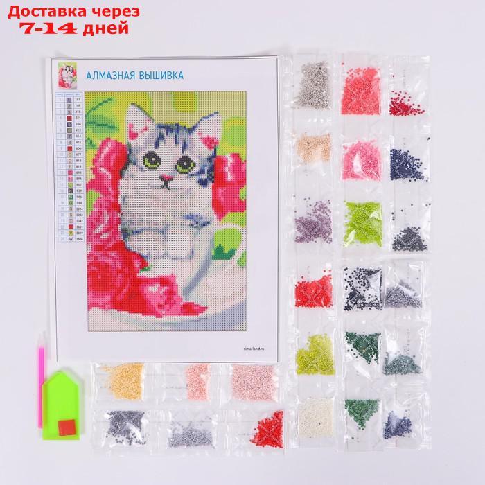Алмазная вышивка с полным заполнением 20х30 "Котёнок", холст - фото 2 - id-p208768097