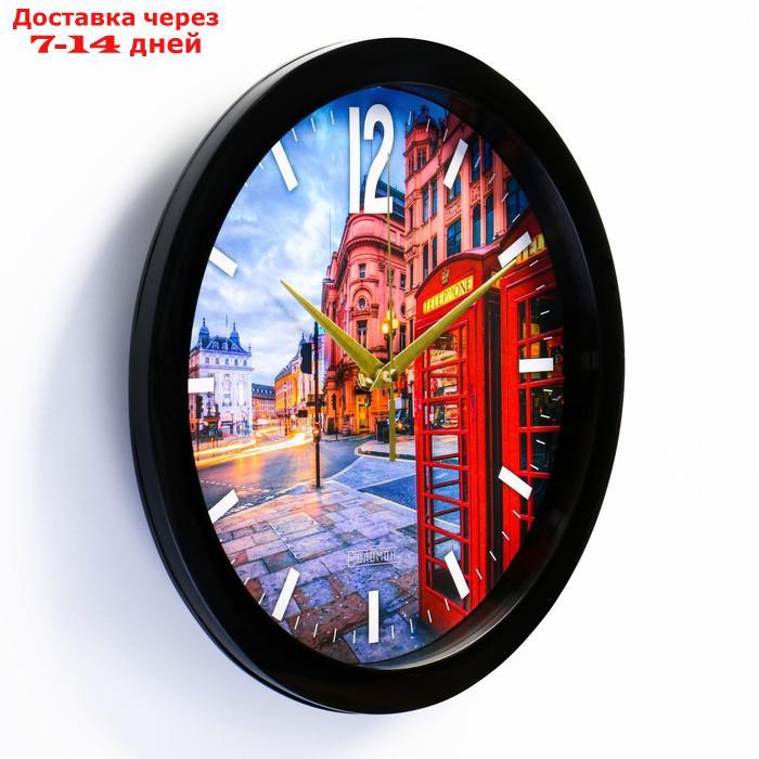 Часы настенные, серия: Город, "Вечерний Лондон", плавный ход, d=28 см - фото 2 - id-p208768192
