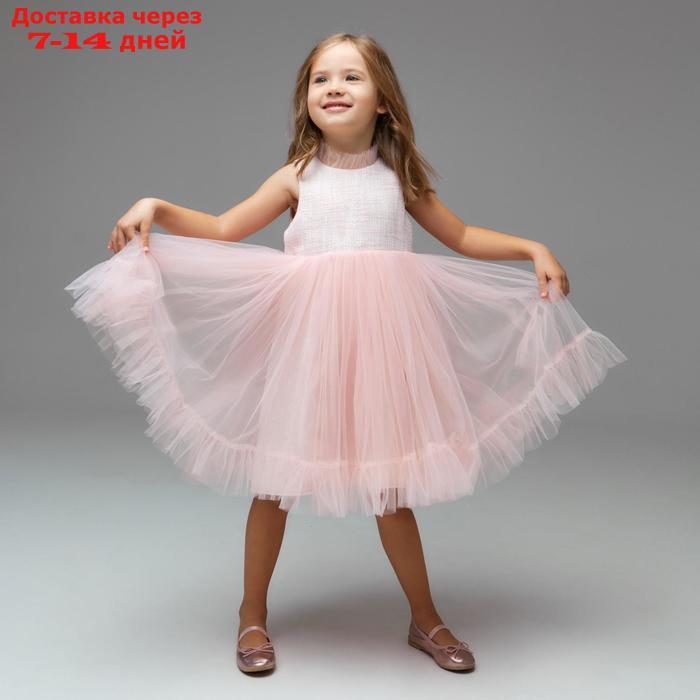 Платье нарядное детское, цвет розовый, рост 116 см - фото 3 - id-p208768221