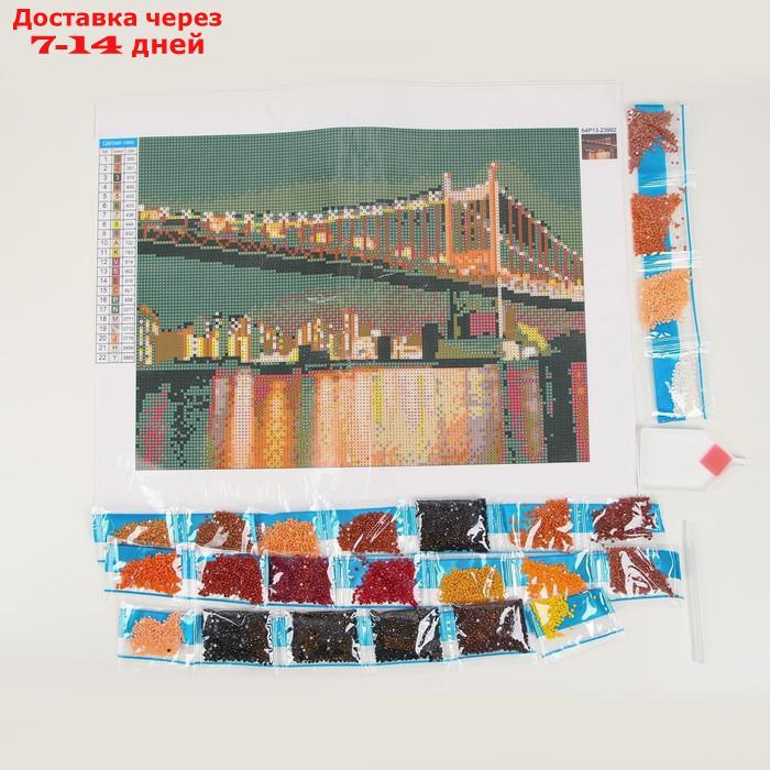 Алмазная вышивка с полным заполнением "Бруклинский мост" 30х40 см, холст, ёмкость - фото 3 - id-p208768244