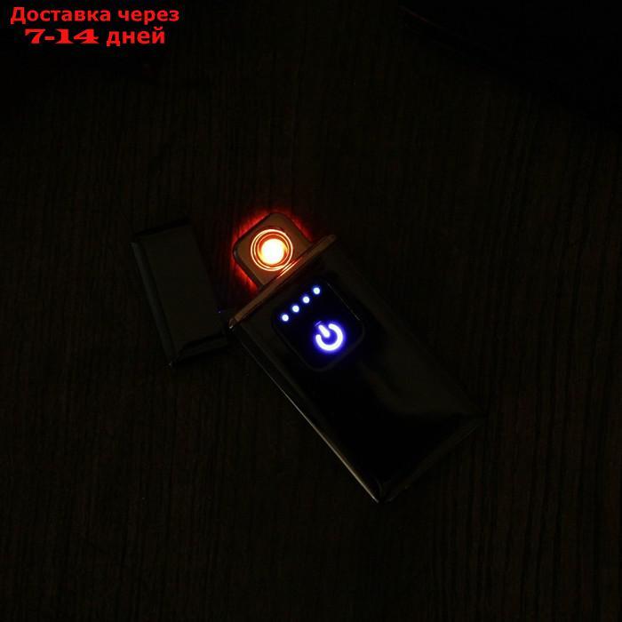 Зажигалка электронная "Люкс", USB, спираль, тёмный хром, 7х3.5х0.5 см - фото 2 - id-p208767502