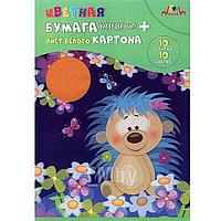 Бумага цветная тишью А4 10л. 10цв. "Ёжик"+ лист белого картона Апплика С3254-04