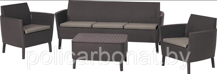 Комплект мебели Salemo 3-sofa set (Салемо), коричневый - фото 4 - id-p107896551