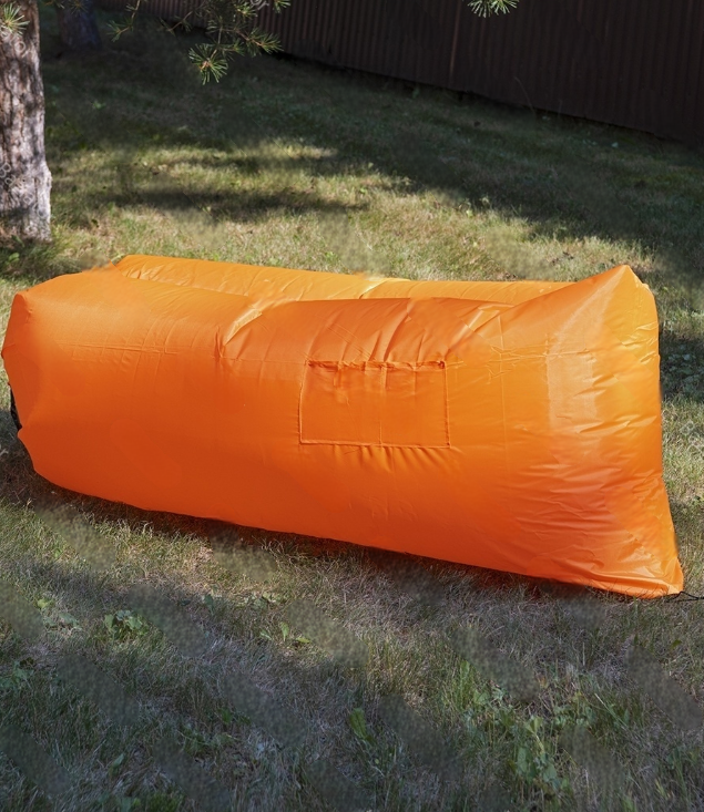 Надувной диван (Ламзак) XL 215 х 80 см. с двумя кармашками / Надувной шезлонг-лежак с сумкой и карманами - фото 2 - id-p208822655