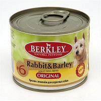 Berkley Original №6 для собак кролик с ячменем , 200 гр