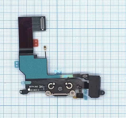 Разъем зарядки для телефона Apple iPhone SE, с разъемом гарнитуры, черный - фото 1 - id-p208823344