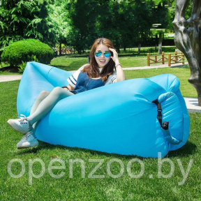Надувной диван (Ламзак) XL 215 х 80 см. с двумя кармашками / Надувной шезлонг-лежак с сумкой и карманами - фото 1 - id-p207593665