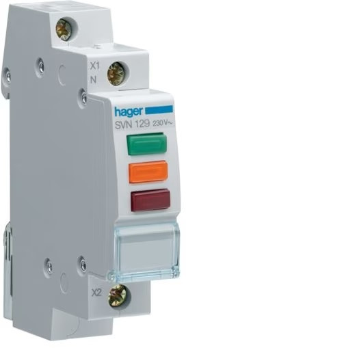 Индикатор световой тройной LED 230V (Красный/Зеленый/Оранжевый) Hager