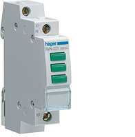 Индикатор световой тройной LED 230V (Зеленый) Hager