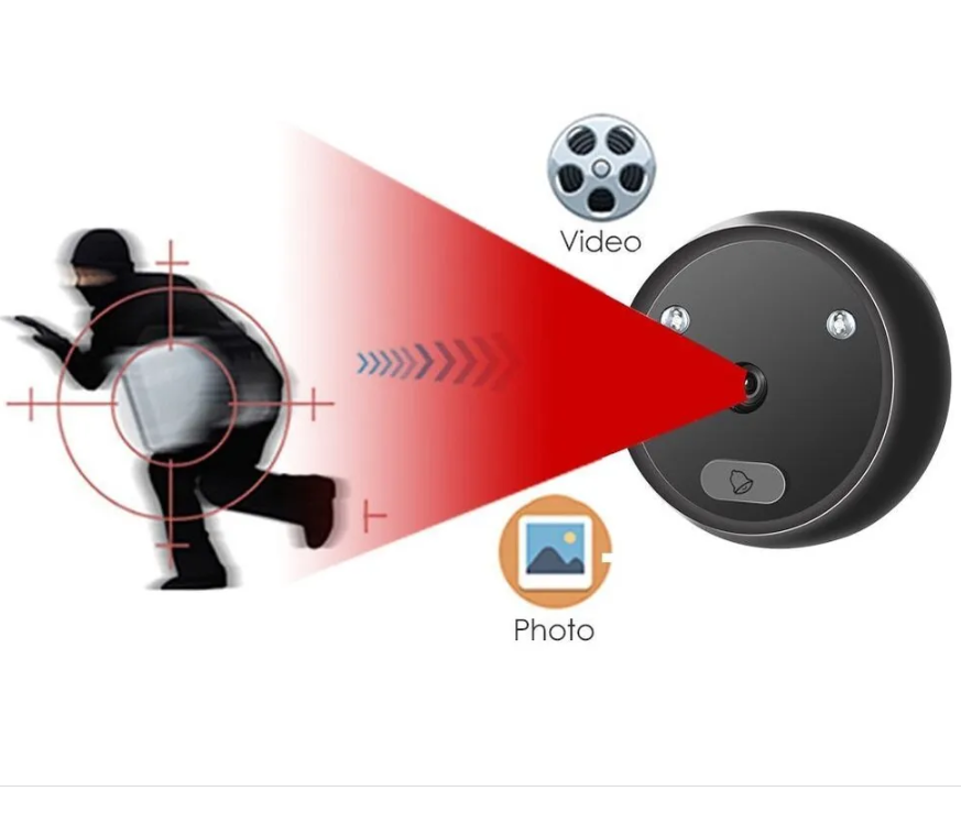 Умный видеоглазок для входной двери с экраном LCD 2.4 "Intelligence Peephole" (день/ночь, до 32 Gb) / Интелле - фото 4 - id-p208827637