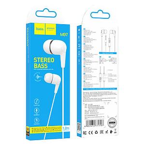 Наушники M97 Enjoy universal earphones with mic белый hoco