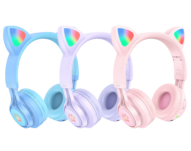 Наушники W39 Cat ear kids BT headphones hoco (Ушки котенка) - фото 4 - id-p208828244