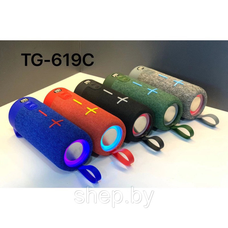 Bluetooth колонка T&G TG-619C с подсветкой Цвет: черный, красный, синий, серый, зеленый - фото 2 - id-p208852959