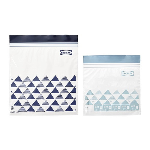 Пакет закрывающийся IKEA  ИСТАД 60 шт с рисунком синий