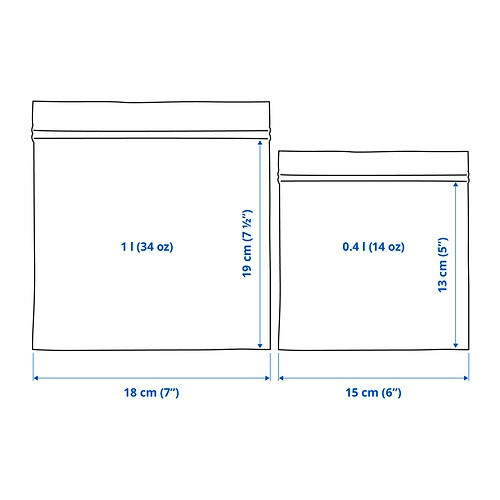 IKEA/ ИСТАД пакет закрывающийся, с рисунком/синий 60 шт - фото 6 - id-p208854123