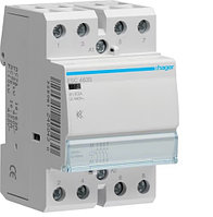 Контактор для проводок 63A/230V, 4НО, (Тихий), 3-модуля Hager