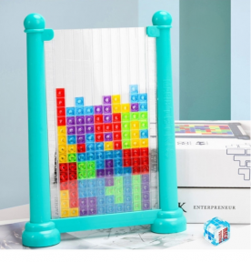 Игра - головоломка тетрис 3D 72 детали Tetris Puzzle Game в планшете / Новая настольная игра - пазл 3 Голубой - фото 1 - id-p208854616