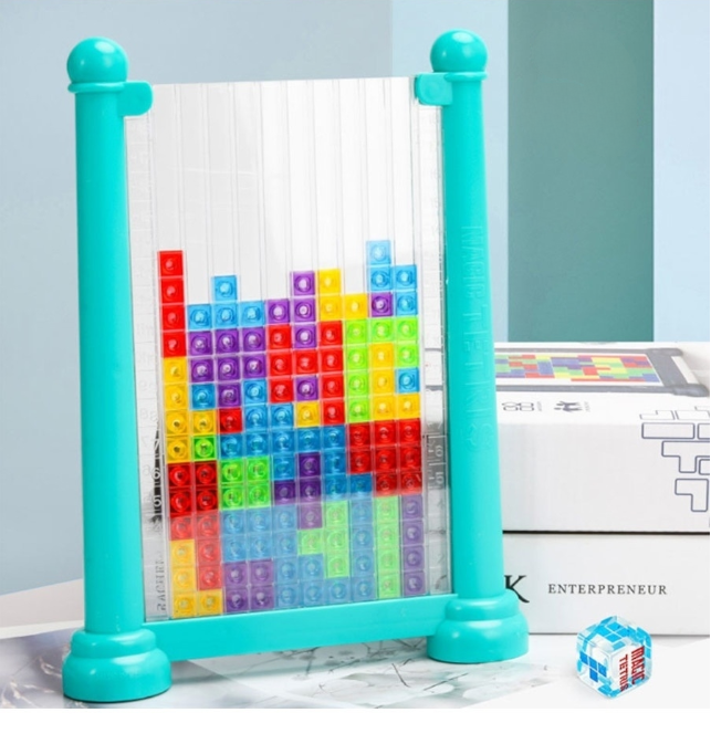 Игра - головоломка тетрис 3D 72 детали Tetris Puzzle Game в планшете / Новая настольная игра - пазл 3 Розовый - фото 2 - id-p208854617