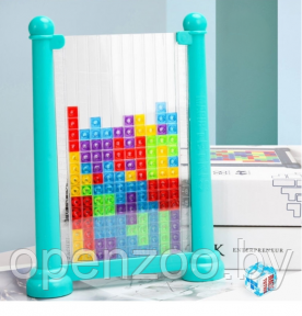 Игра - головоломка тетрис 3D 72 детали Tetris Puzzle Game в планшете / Новая настольная игра - пазл 3 Голубой - фото 1 - id-p208855353