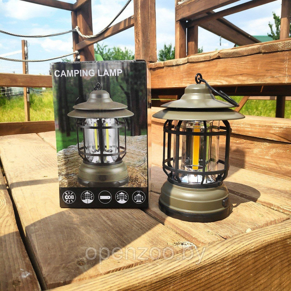 Многофункциональный подвесной походный фонарь в стиле ретро Camping Lamp Зеленый - фото 2 - id-p208779802