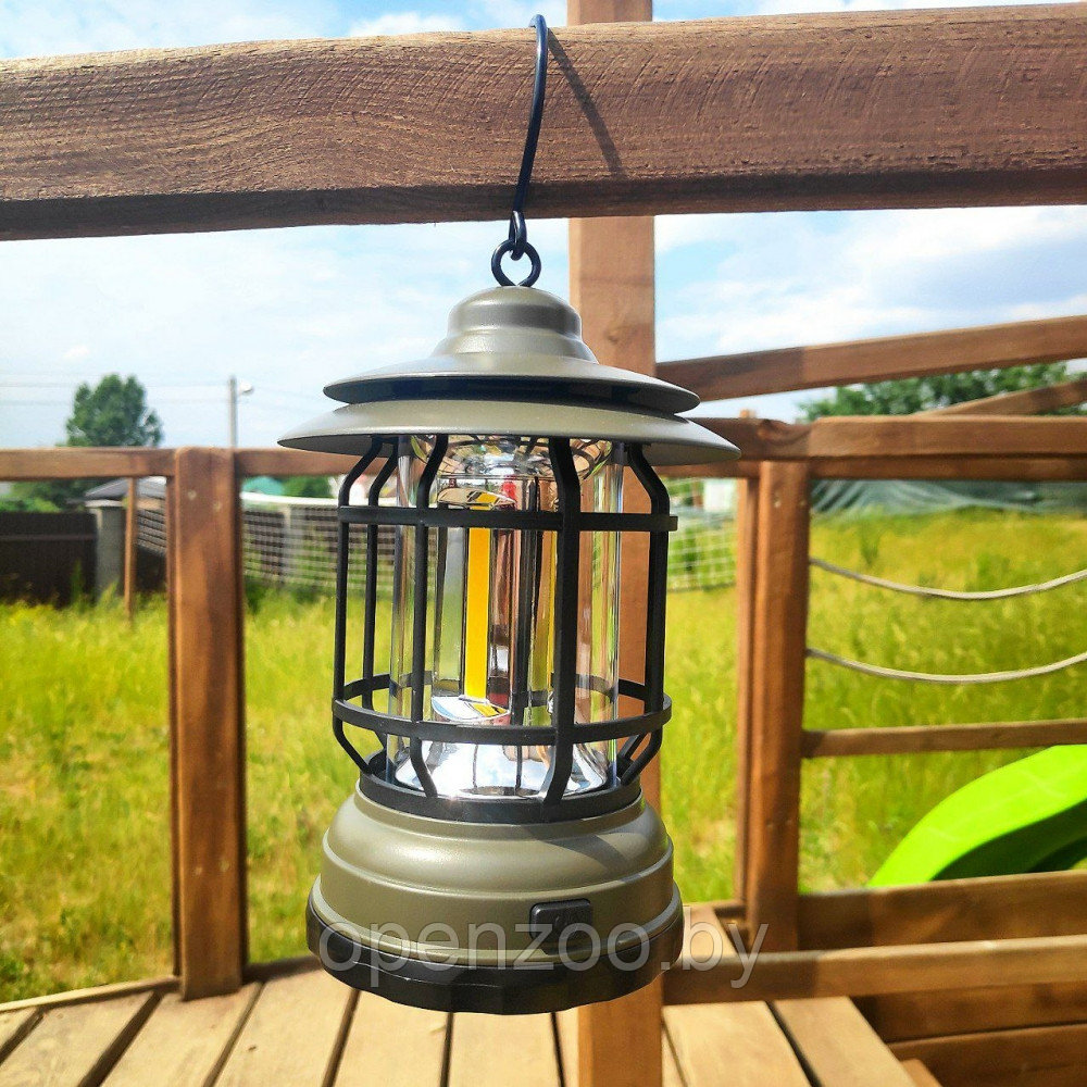 Многофункциональный подвесной походный фонарь в стиле ретро Camping Lamp Черный - фото 4 - id-p208779803