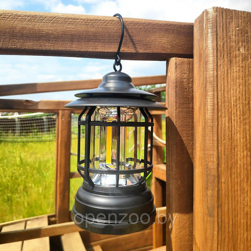 Многофункциональный подвесной походный фонарь в стиле ретро Camping Lamp Черный - фото 6 - id-p208779803