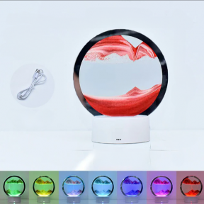 Лампа- ночник Зыбучий песок с 3D эффектом Desk Lamp (RGB -подсветка, 7 цветов) / Песочная картина - лампа - фото 1 - id-p208855505