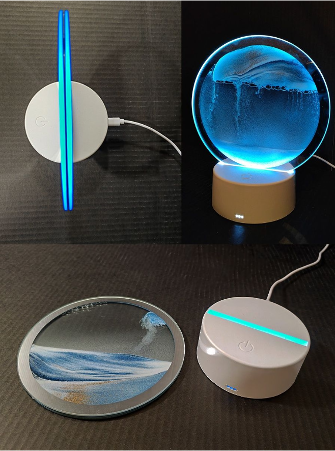 Лампа- ночник Зыбучий песок с 3D эффектом Desk Lamp (RGB -подсветка, 7 цветов) / Песочная картина - лампа - фото 2 - id-p208855525
