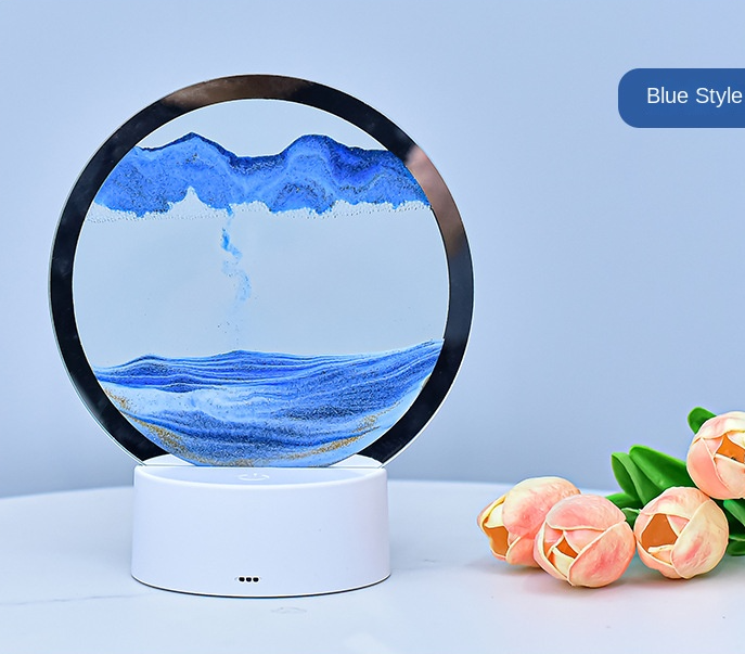 Лампа- ночник Зыбучий песок с 3D эффектом Desk Lamp (RGB -подсветка, 7 цветов) / Песочная картина - лампа - фото 3 - id-p208855525